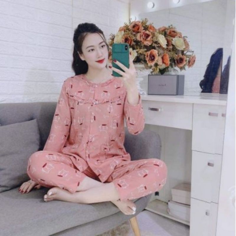 Bộ lanh sau sinh cúc giữa loại đẹp cho mẹ 40-70kg (nhiều mẫu)