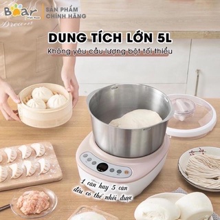 Máy Nhồi Bột, Máy Nhào Bột Tự Động Đa Năng Bear _Dung tích, 5L-HMJ-A50B1,_BH 12Tháng