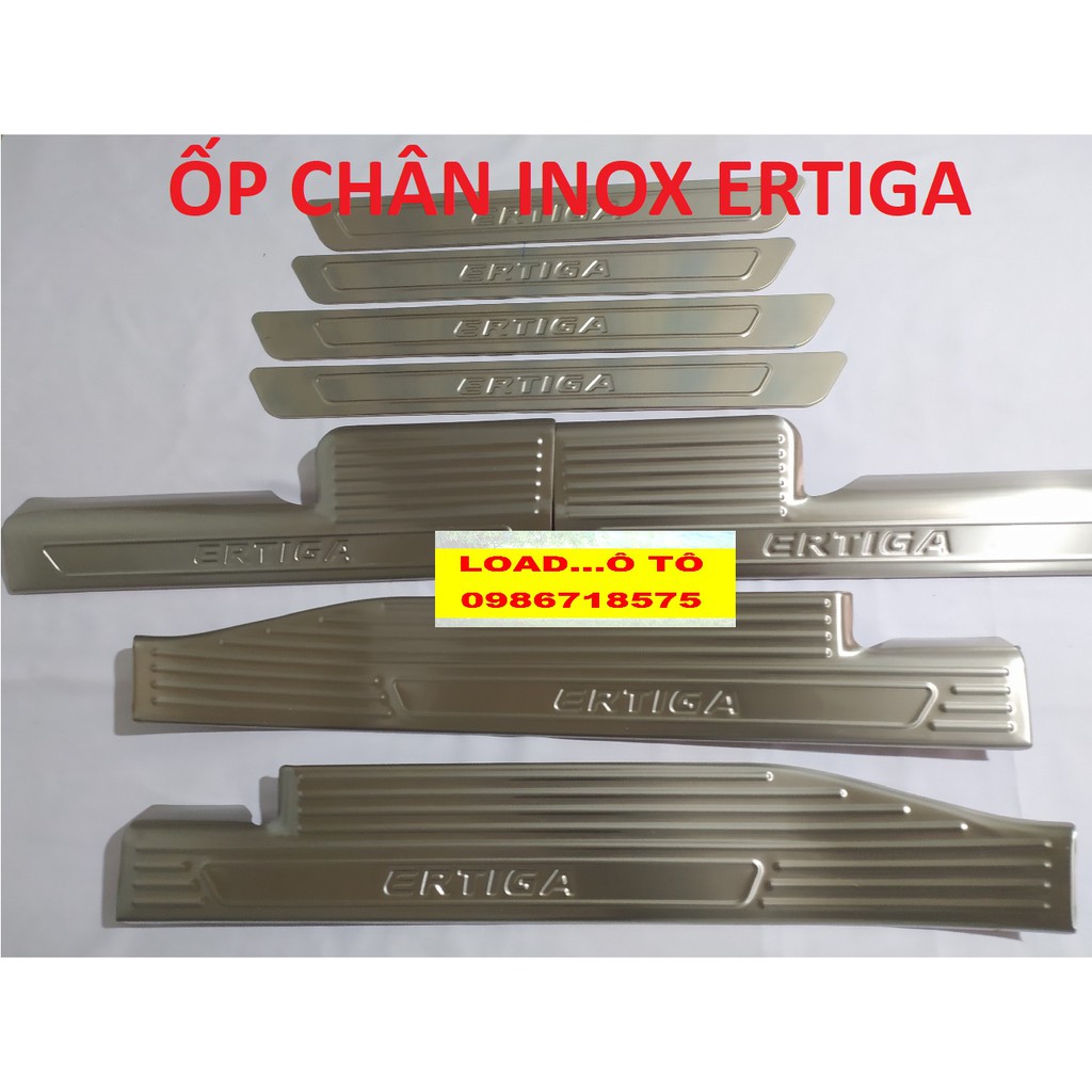 Ốp Bậc Cửa, Nẹp Bước chân trong, ngoài Xe Ertiga 2022-2019 Hàng Inox Cao Cấp