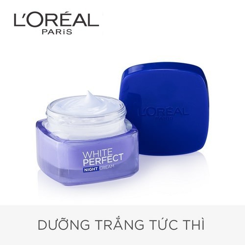 Kem dưỡng da trắng mượt đều màu ban đêm L'Oreal Paris White Perfect 50ml