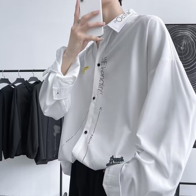 Áo Sơ Mi Nam Dài Tay Cổ Bẻ Thời Trang Hàn fashion áo phong rộng nam simple áo sơ mi nam dài tay áo sơ mi nam hàn quốc bigsize