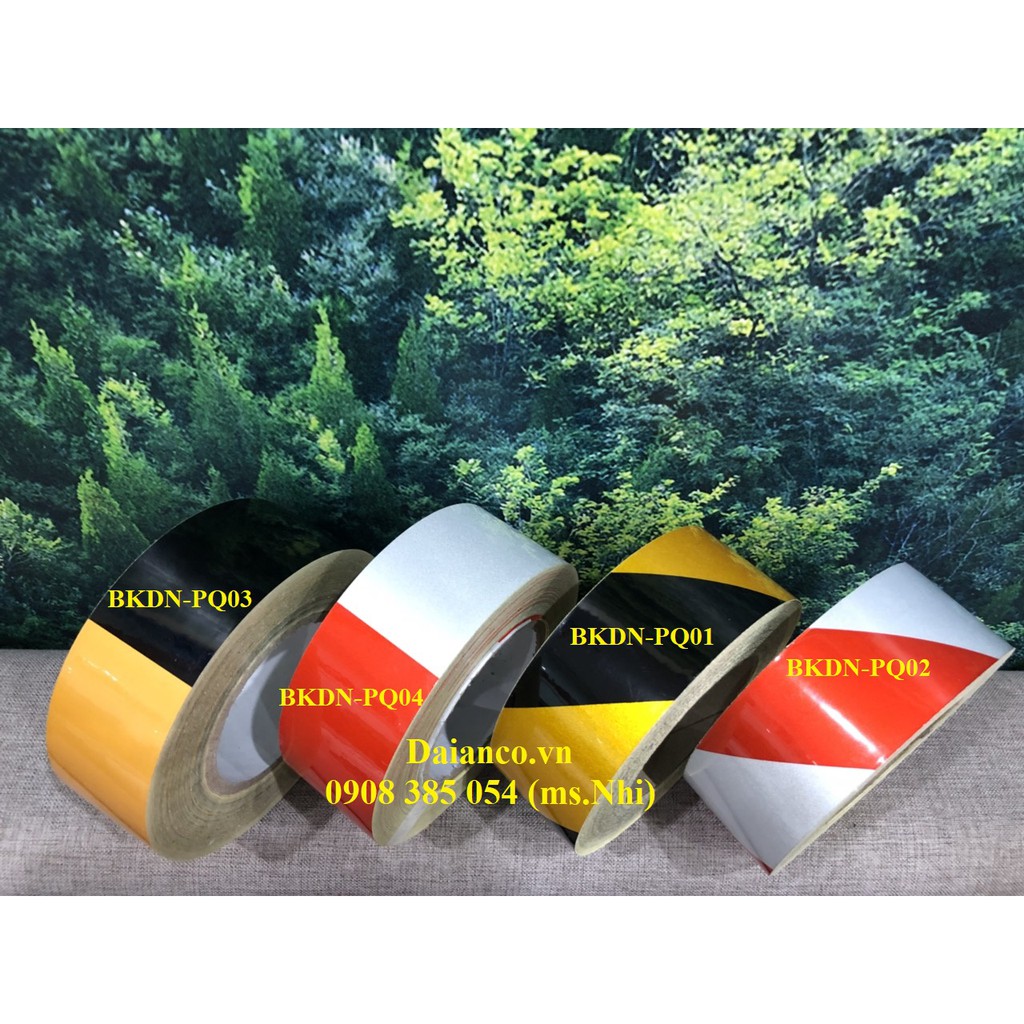 Băng keo phản quang dán nền phân cách, phân luồng-Bản rộng 5cm, dài 40m- Nhiều họa tiết lựa chọn