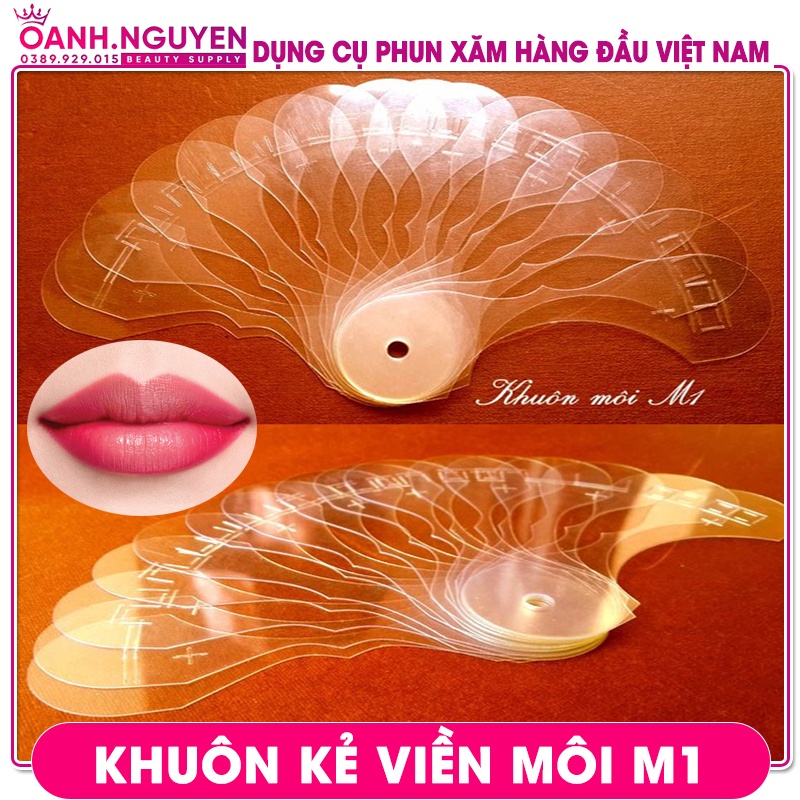 Khuôn Kẻ Viền Môi M1 (16 Khuôn To + Nhỏ)/ Khuôn Hỗ Trợ Kẻ Viền & Tim Môi