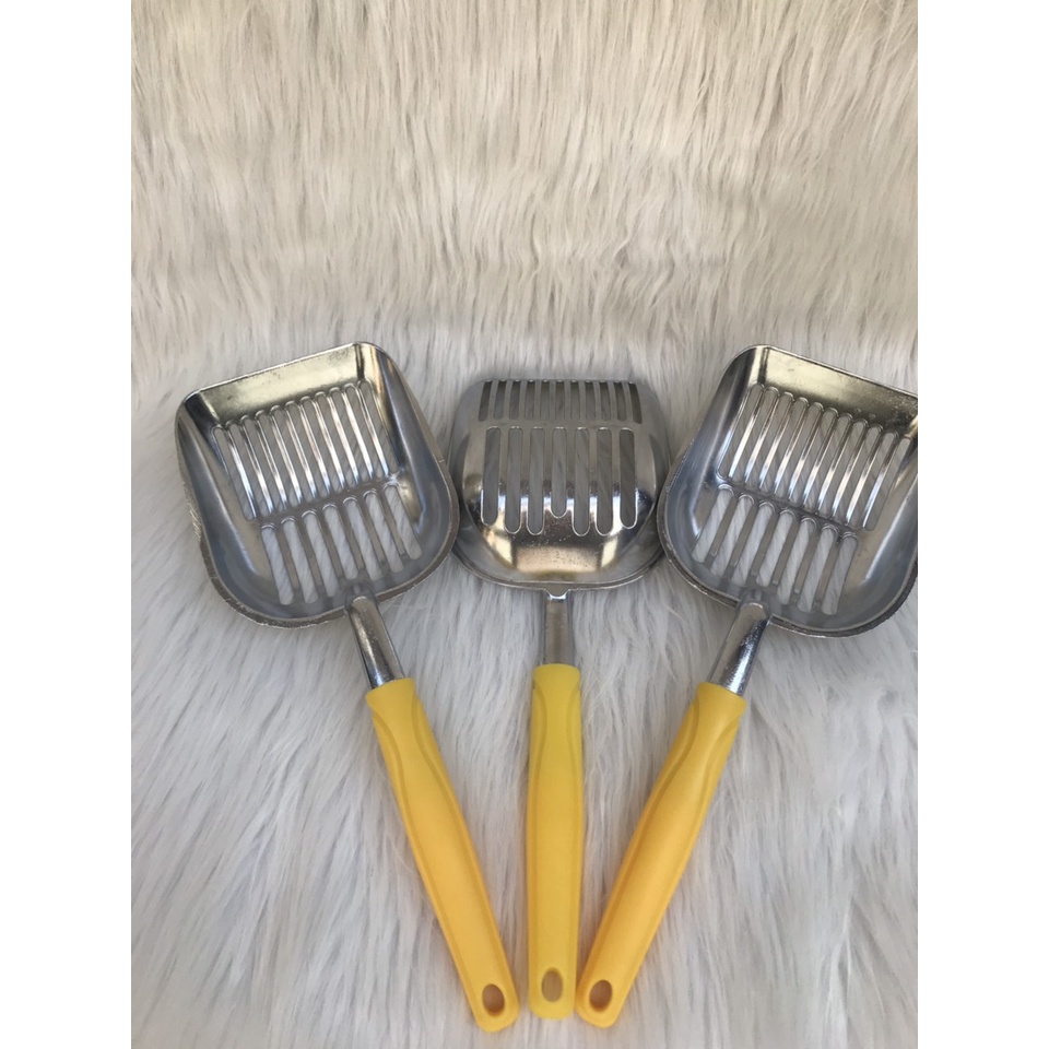 Xẻng xúc cát mèo xẻng inox cán dài chắc chắn