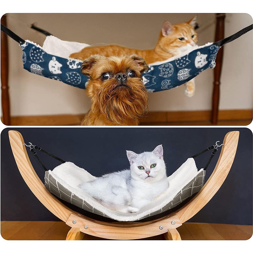 Võng Treo Hai Mặt Thoáng Khí Có Thể Gấp Gọn Cho Thú Cưng