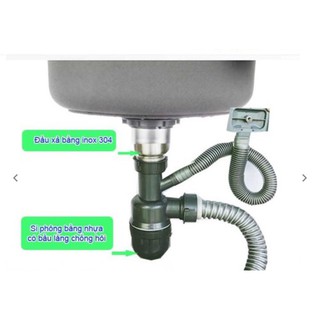 BỘ XẢ CHẬU RỬA CHÉN 1 HỘC INOX 304 PHI 140mm,BỘ XẢ CHẬU CHÉN ĐƠN PHI 140mm