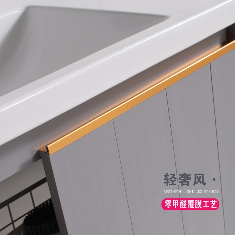 [Tủ phòng tắm] Không gian tủ nhôm tắm kết hợp chậu rửa trang điểm tường treo gương gia đình | BigBuy360 - bigbuy360.vn