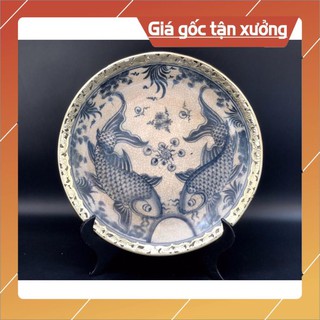 Đĩa men rạn cao cấp Bát Tràng