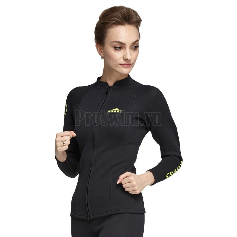 Áo Bơi Giữ Nhiệt Kéo Khoá Wetsuit Nữ 951 Đen Dày 2mm | BigBuy360 - bigbuy360.vn