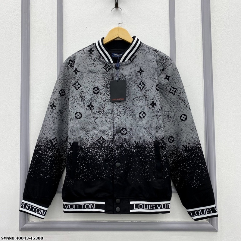 Áo Khoác Bomber Nam LV Loang Xám Cao Cấp - Áo Bomber LV Nam Siêu Chất