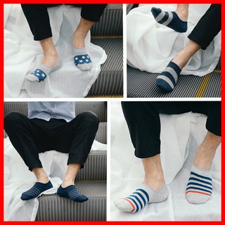 Tất lười nam cao cấp ( SET 4 đôi ), Vớ lười 100% cotton có gót silicon chống tụt, kháng khuẩn khử mùi hôi chân