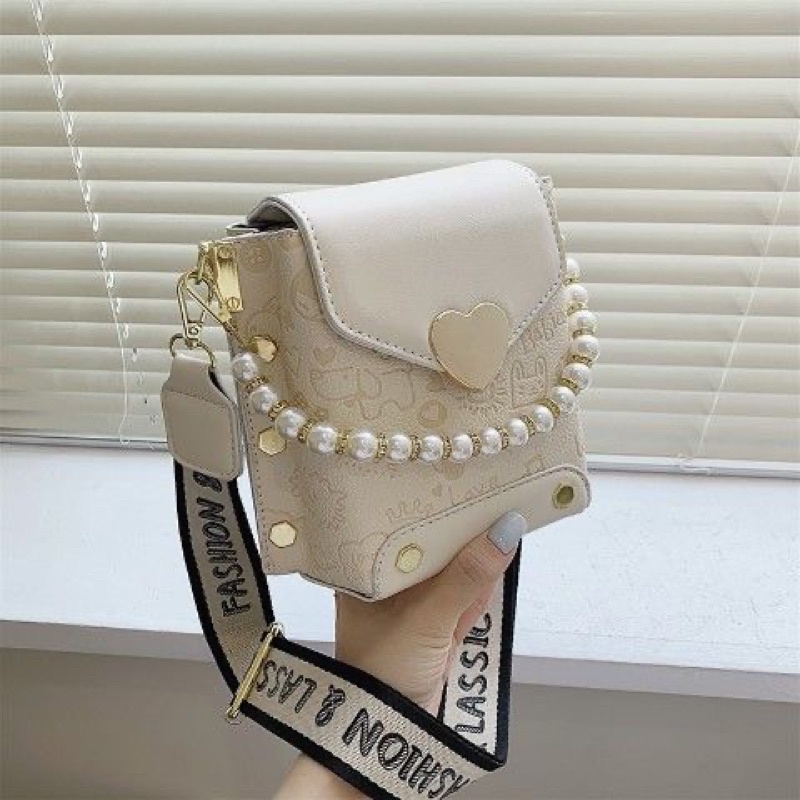 Túi Xách Đeo Chéo Dây Chữ, Túi Hộp Khoá Kéo, Hàng Quảng Châu