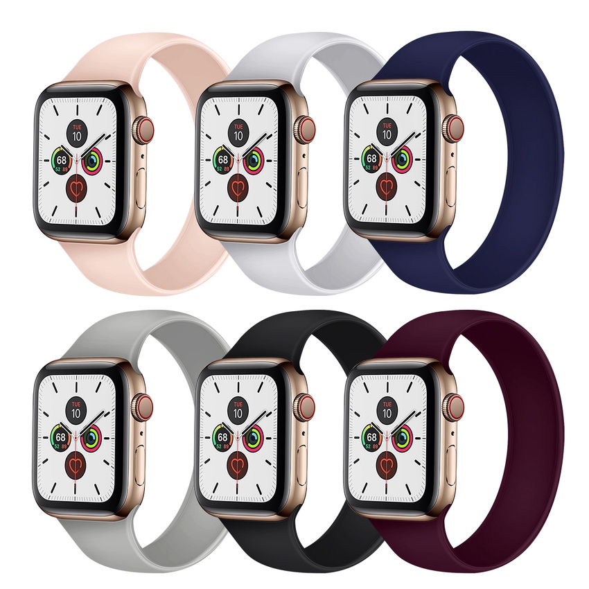 Dây Đeo Đồng Hồ Thể Thao Thay Thế Bằng Silicon Mềm Không Nút Bấm Cho Iwatch 44mm 42mm 38mm 40mm Apple Watch Series Se 6 5 4 3 2 1