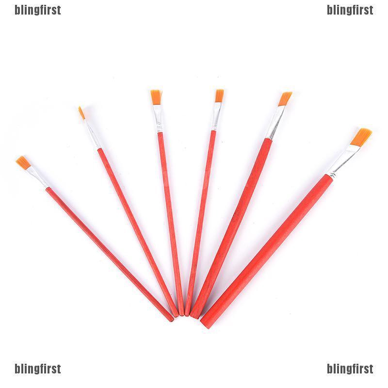 [Bling] 6Pcs Artist Paint Brush Nylon Hair Watercolor Acrylic Oil Painting Supplies [First]