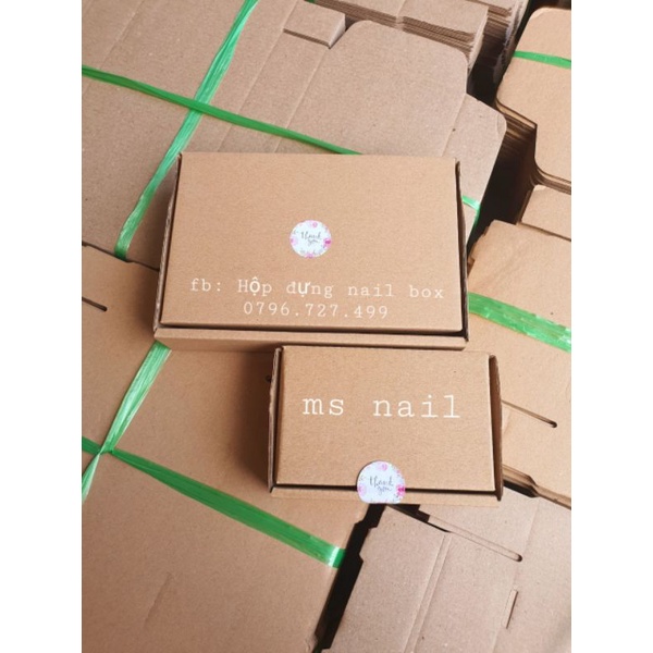 Hộp gói hàng,hộp gói móng úp,hộp gói nail box ,hộp giấy gài