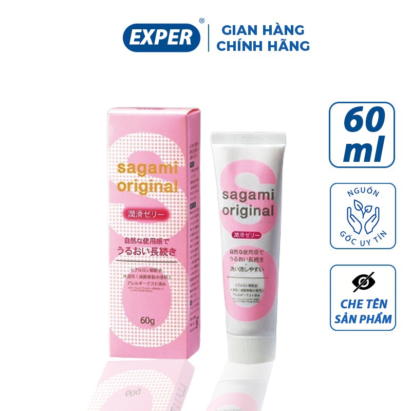 Gel bôi trơn Sagami Original, gel bôi trơn gốc nước tăng khoái cảm, 1 tuýp 60g - Exper