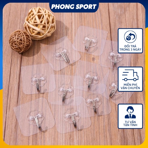 Móc Dán Tường Siêu Dính Trong Suốt Chịu Lực Tốt Treo Tường Chắc Chắn 6x6 cm - MY2