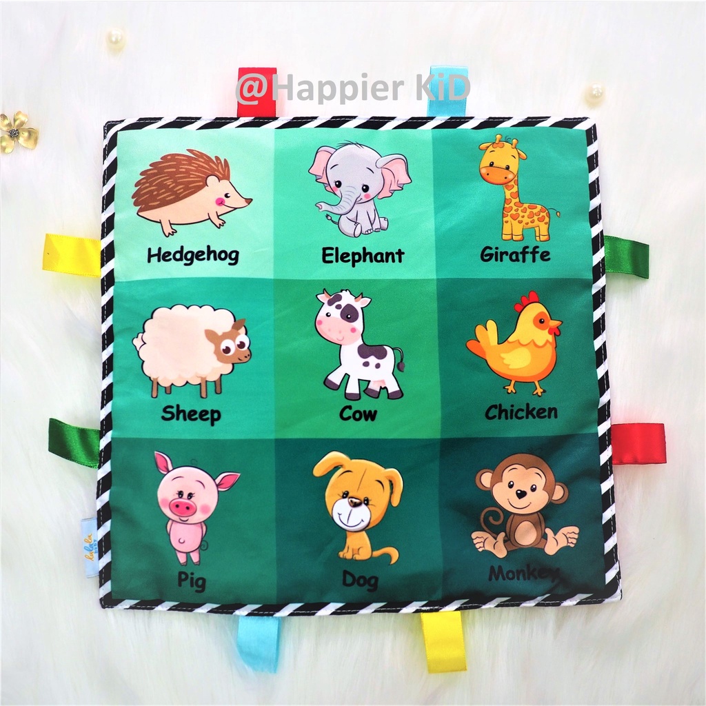 Thẻ/ tranh học vải Tummy Lalala baby thay phiên cho bé từ 0-1 tuổi, âm thanh sột soạt - kích thích thị giác, thính giác,