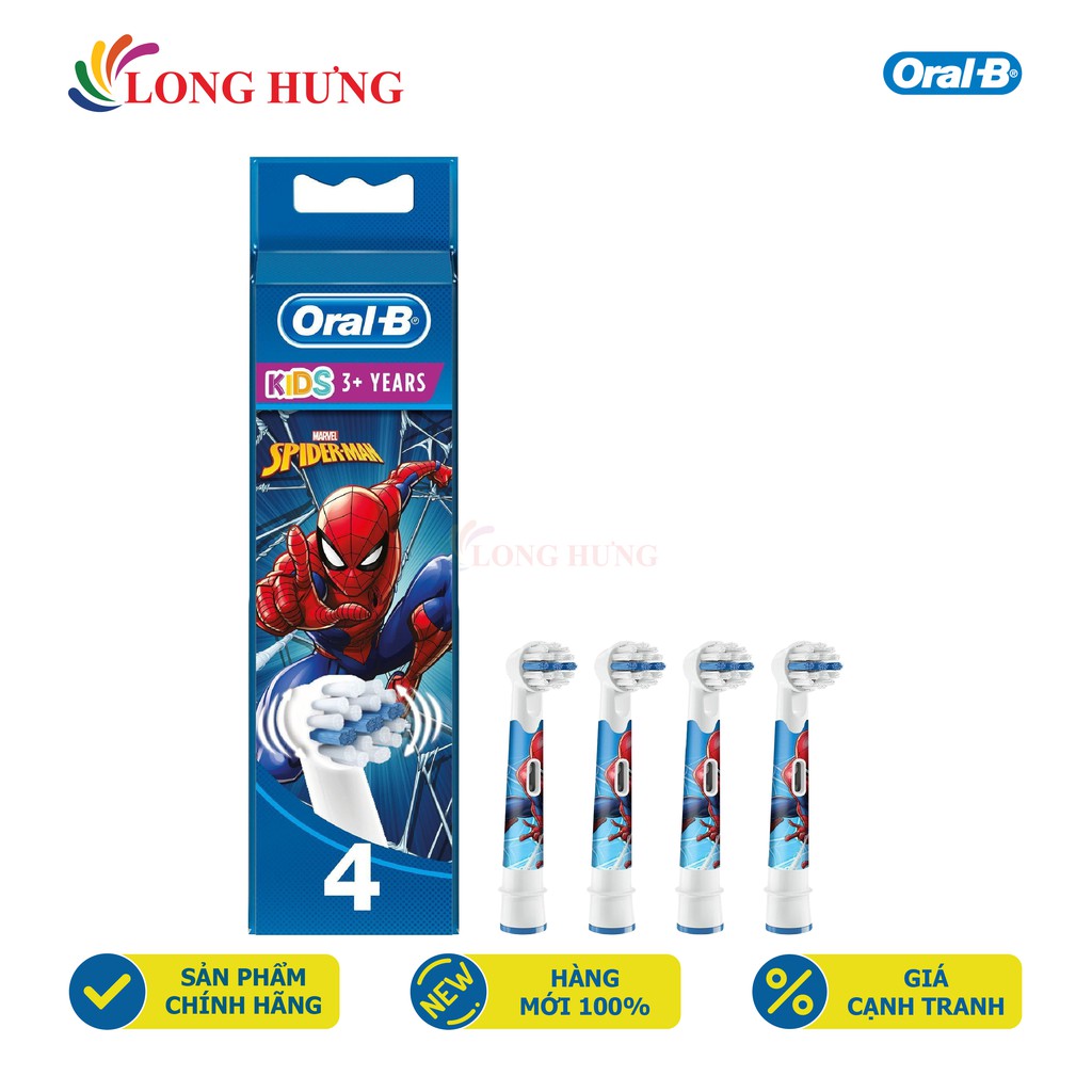 Đầu bàn chải thay thế bàn chải điện trẻ em Oral-B Disney Spider-Man (Set 4 cái) - Hàng nhập khẩu