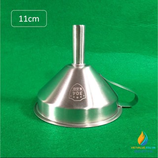 Phếu rót Inox 304 không gỉ, đường kính miệng 11cm, có tay cầm
