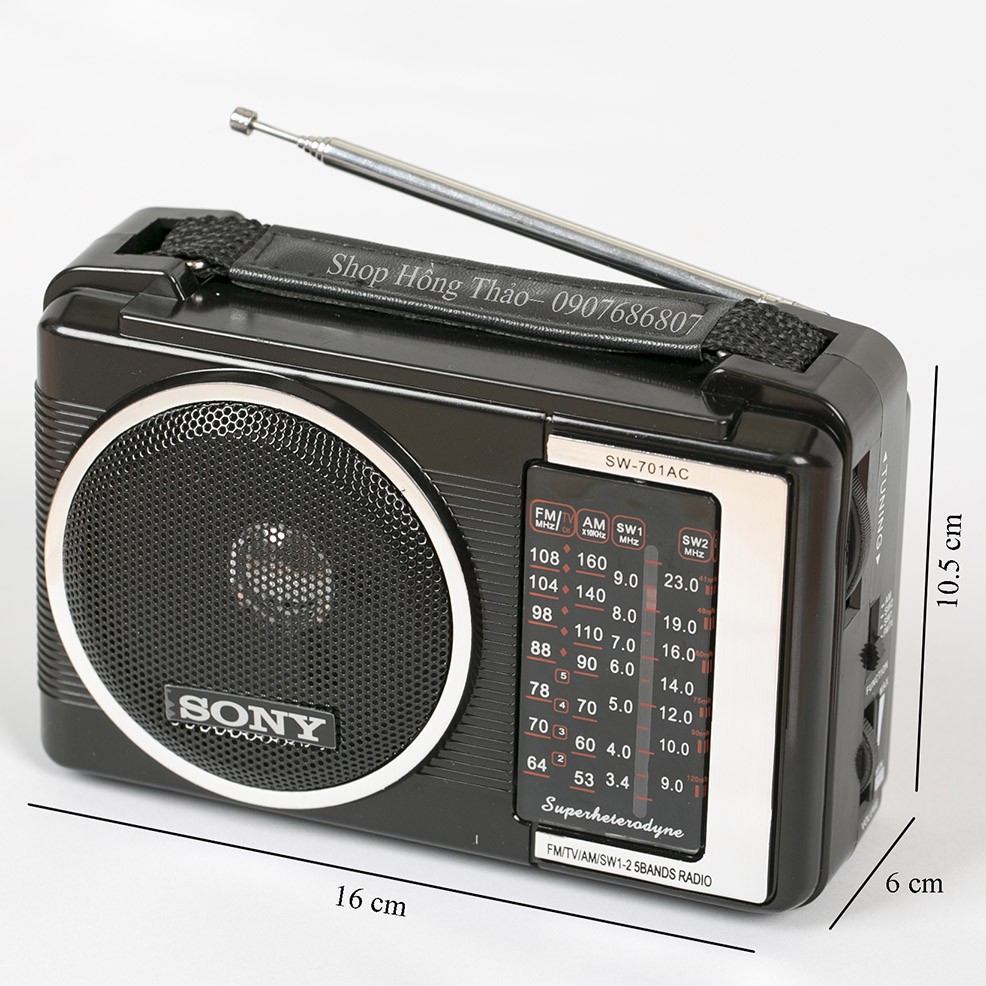 Đài cassette Sony radio SW 701 có ăng ten bắt được mọi tần số phủ sóng