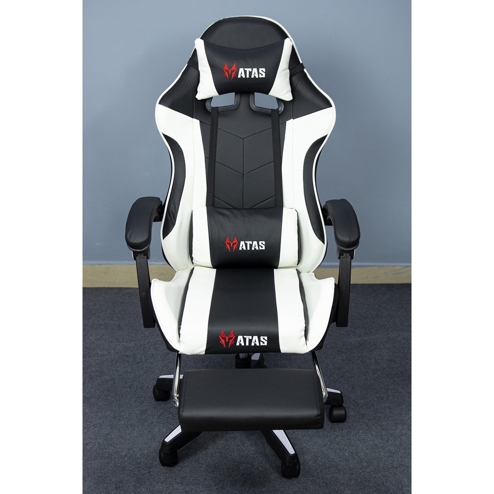 Ghế gaming ATAS A1 ghế game da cao cấp - Chân đế nylong - Có giá đỡ chân - Cục rung massage