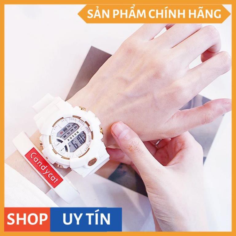 Đồng hồ nữ thể thao Shhors AOSUN chạy kim và số điện tử cực chất size 30MM