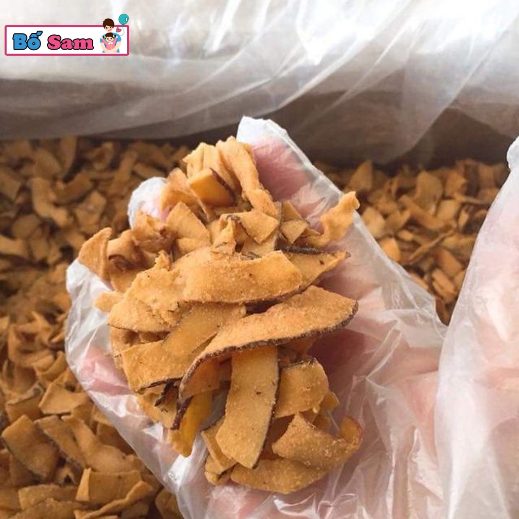 Gói 500g Dừa khô sấy giòn, mứt dừa khô ăn liền thơm bùi, đặc sản Bình Định Shop Bố Sam