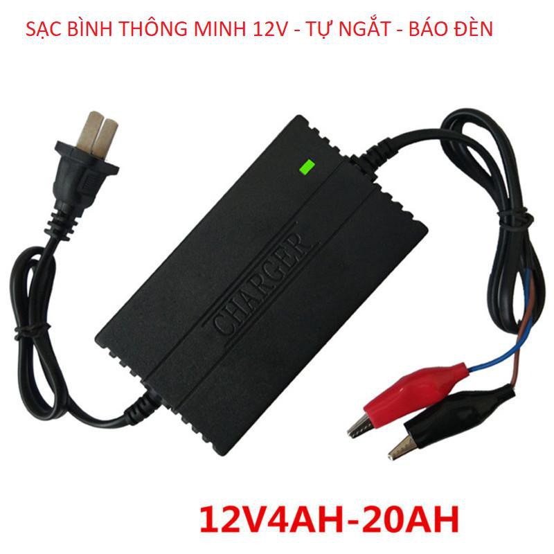 Sạc bình ắc quy 12V2A 12V6A từ 4-20-80Ah sạc cho cả bình khô và nước xe máy ô tô máy nạp bình ăc quy