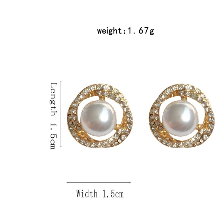 Khuyên tai phối ngọc trai đính đá thời trang 2021 cao cấp cho nữ