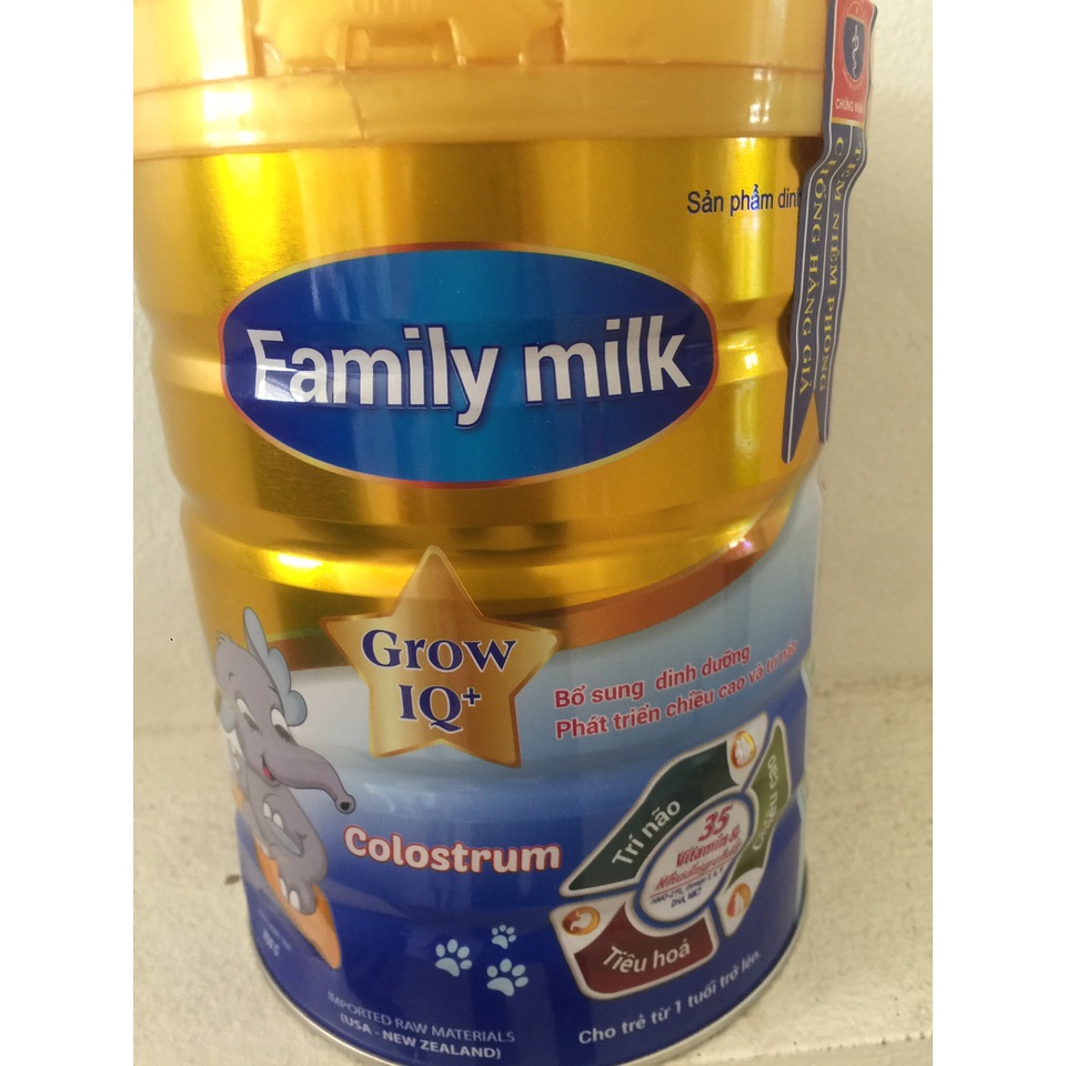 Sữa bột Family GRow IQ 900g giúp bé phát triển chiều cao, trí não.