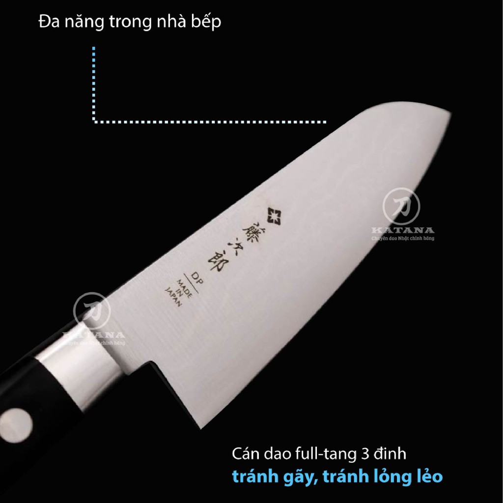 [Chính hãng] Dao Nhật TOJIRO Santoku F659 (170mm) dao thái Nhật thép VG10 37 lớp cao cấp - BH trọn đời, mài lại 2 năm