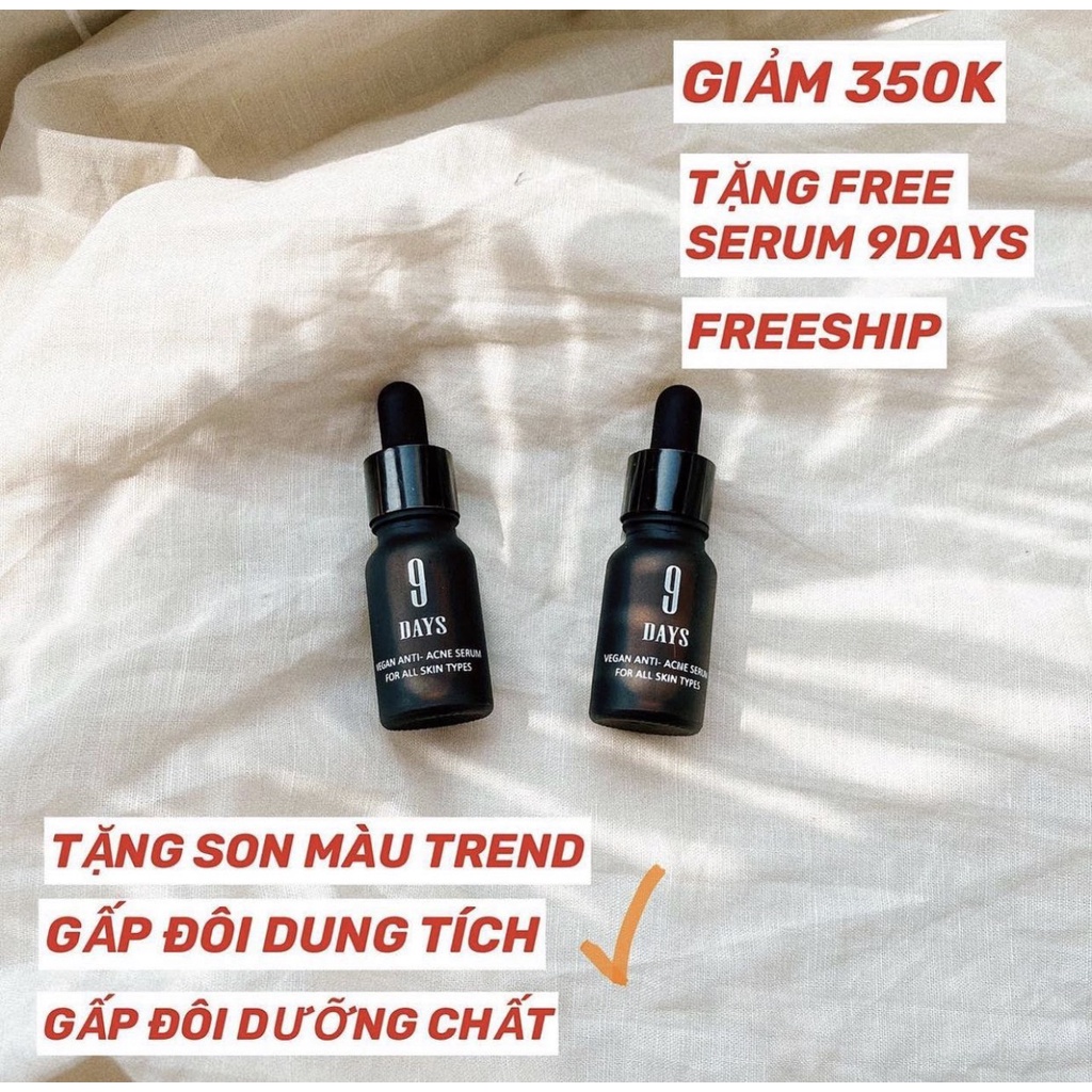 Bộ 2 lọ serum ngăn ngừa mụn và thâm , se khít lỗ chân lông giúp da sáng mịn 9DAYS SKIN 10ml | BigBuy360 - bigbuy360.vn