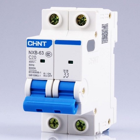 MCB Chint NXB-63 2P 20A 6KA|Aptomat tép (MCB) 2 pha 20A 6kA
