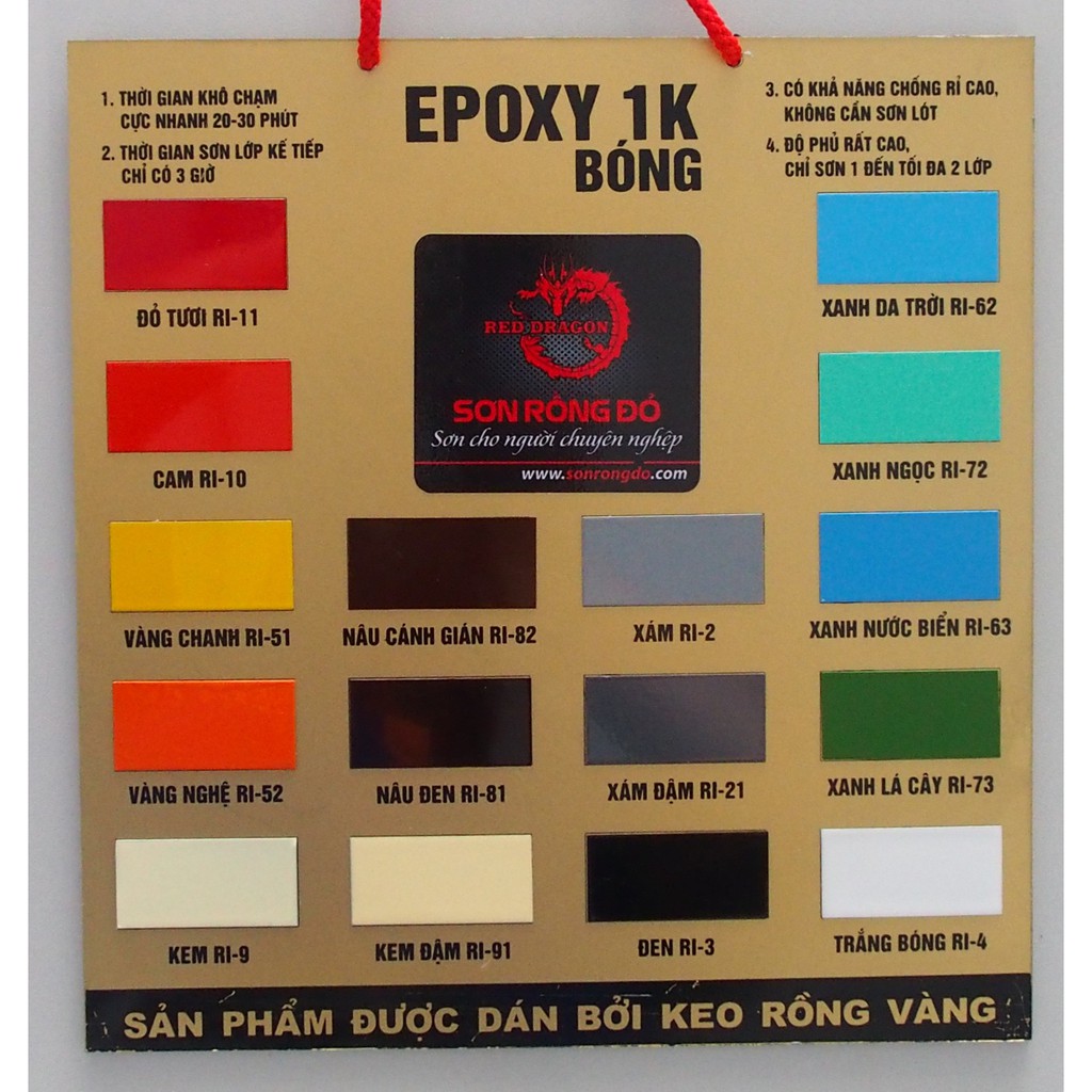 SƠN SẮT MẠ KẼM 1 THÀNH PHẦN EPOXY 1K PREMIUM RED DRAGON