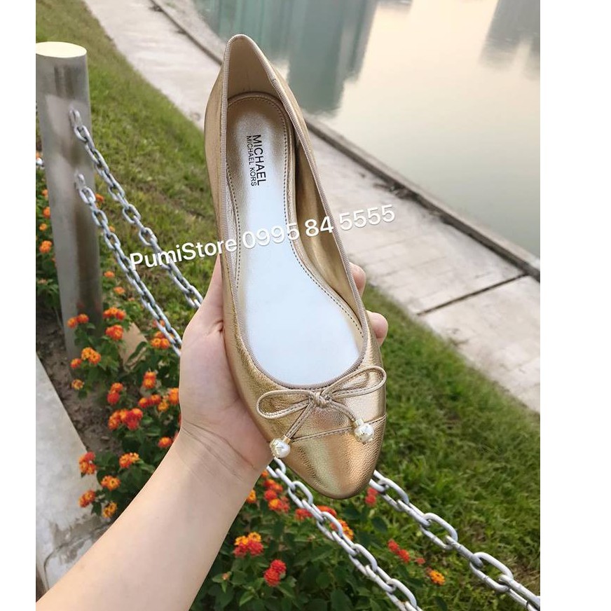 Giày Michael Kors Gia Ballet Pale Gold