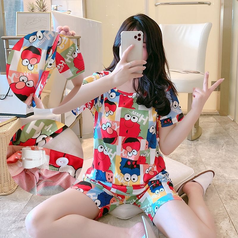 Set Đồ Bộ Ngắn Thoải Mái Cho Bà Bầu áo nữ đồ bộ pyjama pijama Đồ mặc nhà đồ ngủ nữ tiểu thư dễ thương lụa sexy cute bigsize dài tay hai 2 dây