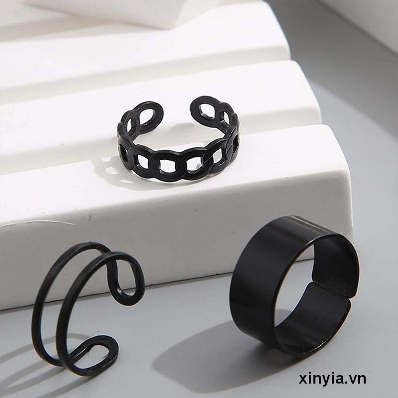 Bộ Nhẫn Xếp Chồng Đơn Giản Sáng Tạo Cá Tính