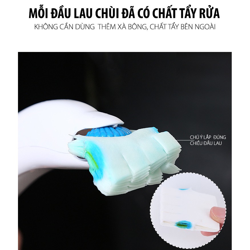 Bộ Bàn Chải Vệ Sinh Bồn Cầu Nhật Bản (bàn chải mẫu cơ bản + tặng 12 đầu lau, móc treo) - Home and Garden