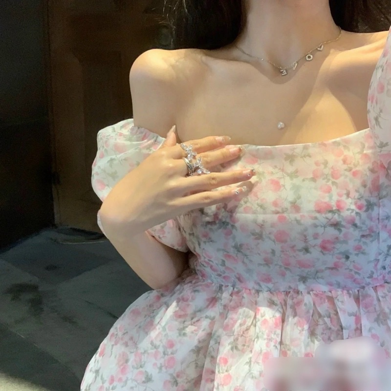 ĐẦM BABYDOLL HOA TAY BỒNG