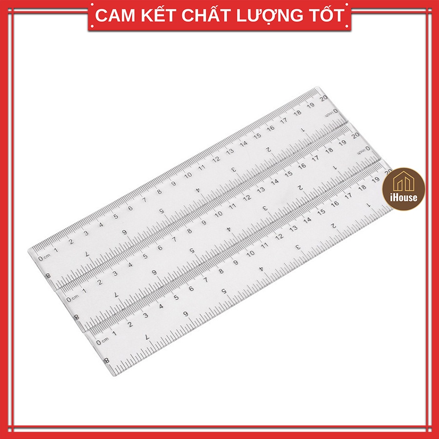 Thước kẻ học sinh 20cm, Bộ thước kẻ học sinh dẻo 15cm 30cm 50cm màu trắng xanh đỏ vàng