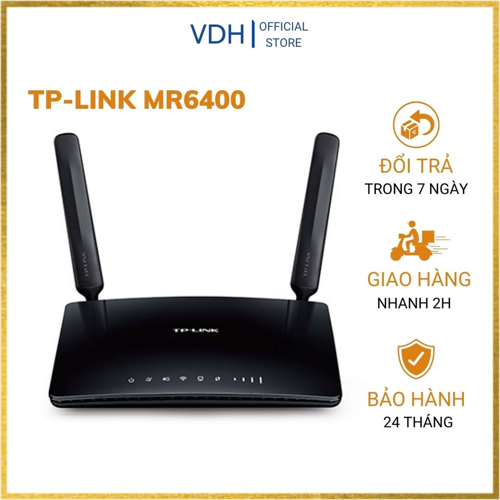 Bộ phát wifi di động TP-Link TL-MR6400 4G LTE chuẩn N 300Mbps- Hàng chính hãng