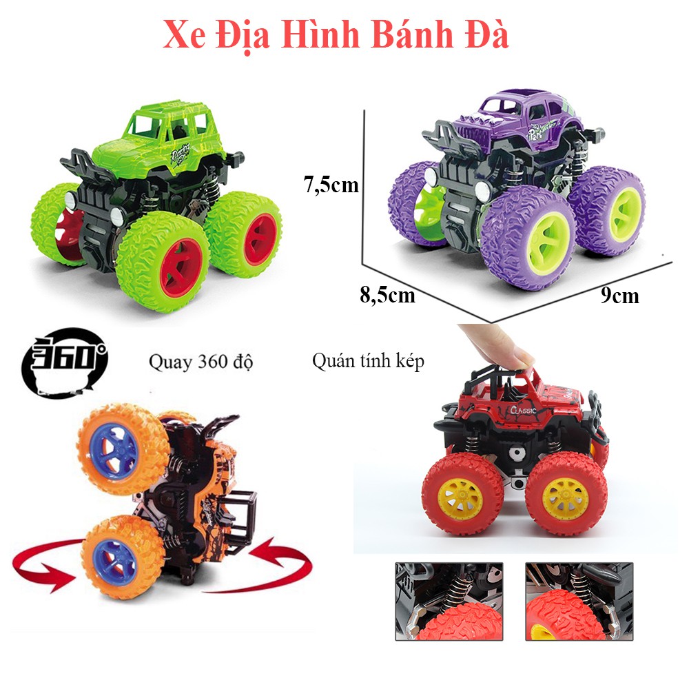 Xe ô tô đồ chơi địa hình quán tính chạy đà cho bé nhiều màu sắc,bền bì, nhựa ABS an toàn