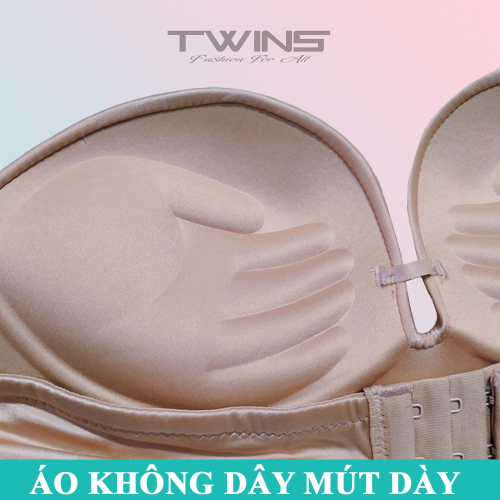 Áo ngực không dây nữ mút dày nâng ngực không gọng viền silicon chống tụt Đài Loan size 32-34-36-38 mặc áo đầm hở vai