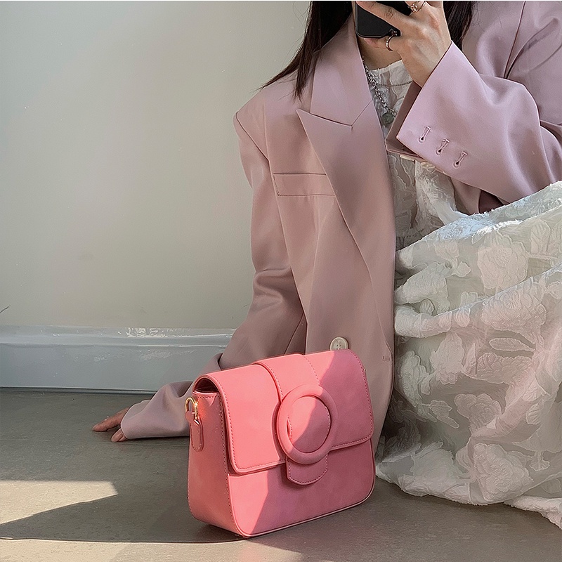 IELGY Túi Đeo Chéo Vai Hình Vuông Nhỏ Màu Hồng Hoa Anh Đào Macaron Trái Tim Cho Nữ