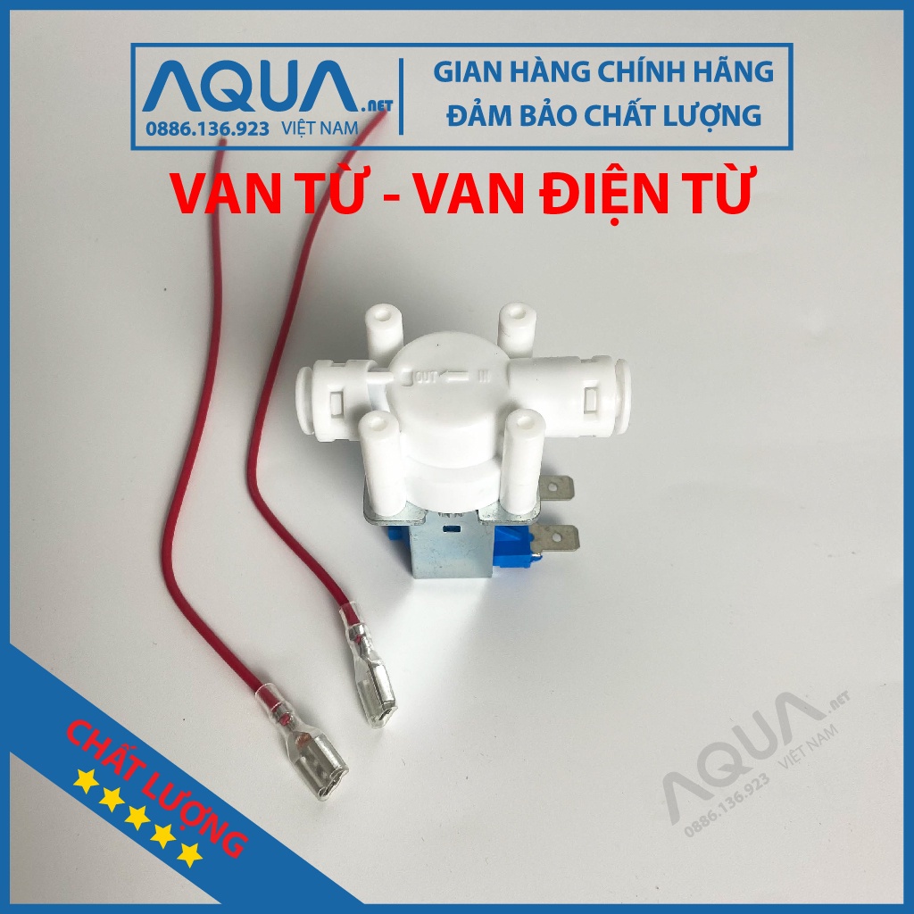 Van điện từ 24V máy lọc nước 2 đầu phi 6 in chữ dập chìm thân cao cấp
