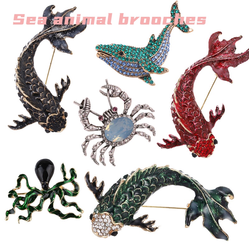 Ghim Cài Áo Hình Côn Trùng/Cá/Rắn/Cá/Rậu Dễ Thương Dành Cho Nam Và Nữ