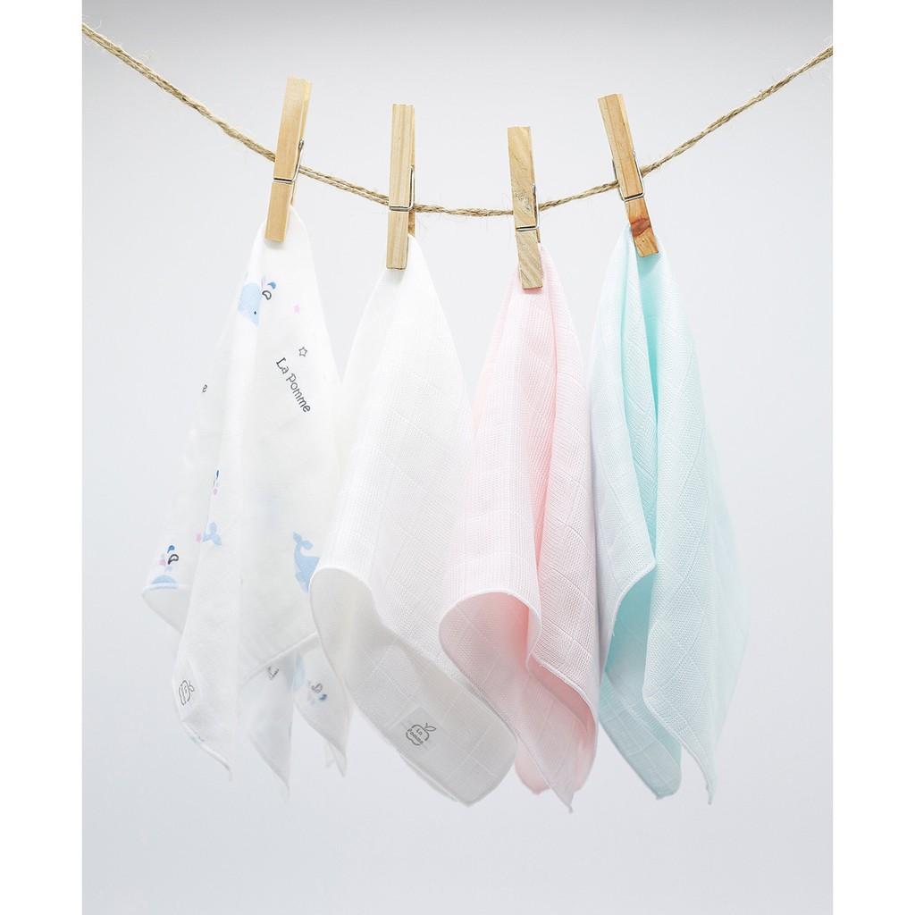 K001 Set 5 Khăn sữa sợi tre lụa (30x30) La Pomme