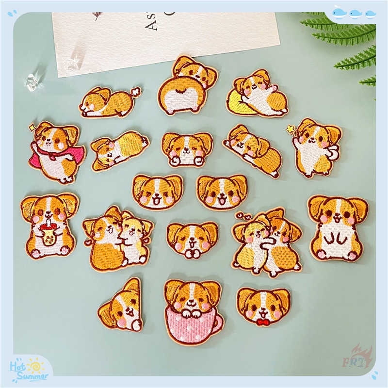 ♥ Corgi Dễ Thương - Miếng Dán Ủi Thời Gian Giải Trí ♥ 1 Sticker Ủi Thêu Hình Cún Cưng