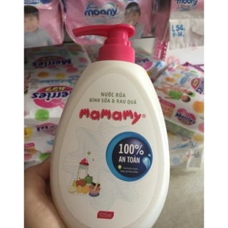 Nước rửa bình sữa và rau quả Mamamy-chai vòi 600ml